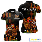 Turkey Golf Shirt, Funny Thanksgiving Golf Top, Custom Team Name Shirt