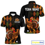 Turkey Golf Shirt, Funny Thanksgiving Golf Top, Custom Team Name Shirt
