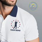's Patriotic Golf Polo Shirt – USA Flag Golf Apparel, Red White Blue Performance Polo