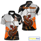 Personalized Thanksgiving Golf Shirt, Funny Team Golf Apparel, Custom Turkey Golf Polo Shirt