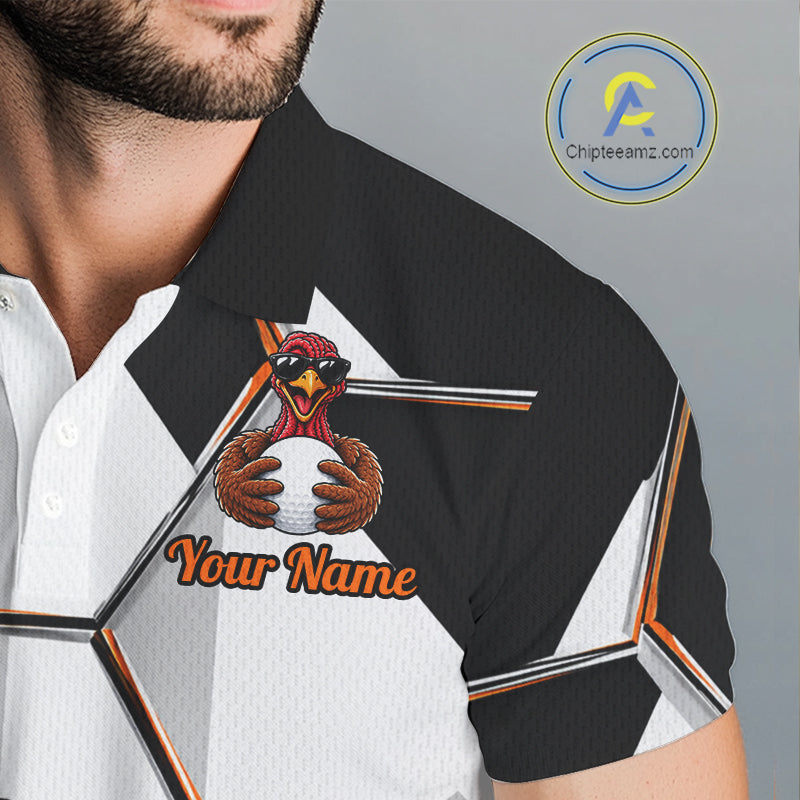Personalized Thanksgiving Golf Shirt, Funny Team Golf Apparel, Custom Turkey Golf Polo Shirt