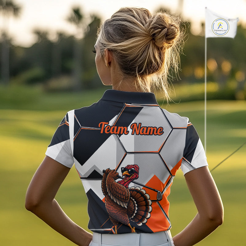 Personalized Thanksgiving Golf Shirt, Funny Team Golf Apparel, Custom Turkey Golf Polo Shirt