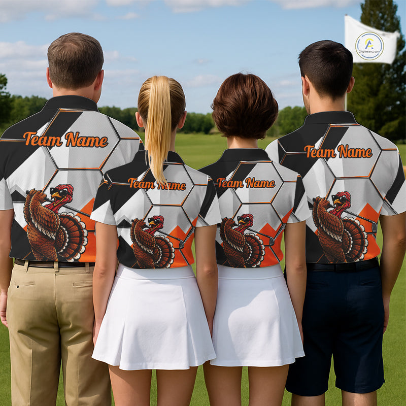 Personalized Thanksgiving Golf Shirt, Funny Team Golf Apparel, Custom Turkey Golf Polo Shirt