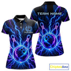 Electric Circuit Lightning Tournament Polo Shirt Custom Name, Personalized Bowling Team Shirts