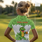 Custom Funny Alligator Drinking Beer Golf Polo Shirt Personalized Team Uniform