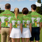 Custom Funny Alligator Drinking Beer Golf Polo Shirt Personalized Team Uniform