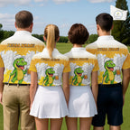 Custom Funny Alligator Drinking Beer Golf Polo Shirt Personalized Team Uniform
