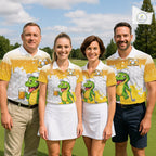 Custom Funny Alligator Drinking Beer Golf Polo Shirt Personalized Team Uniform