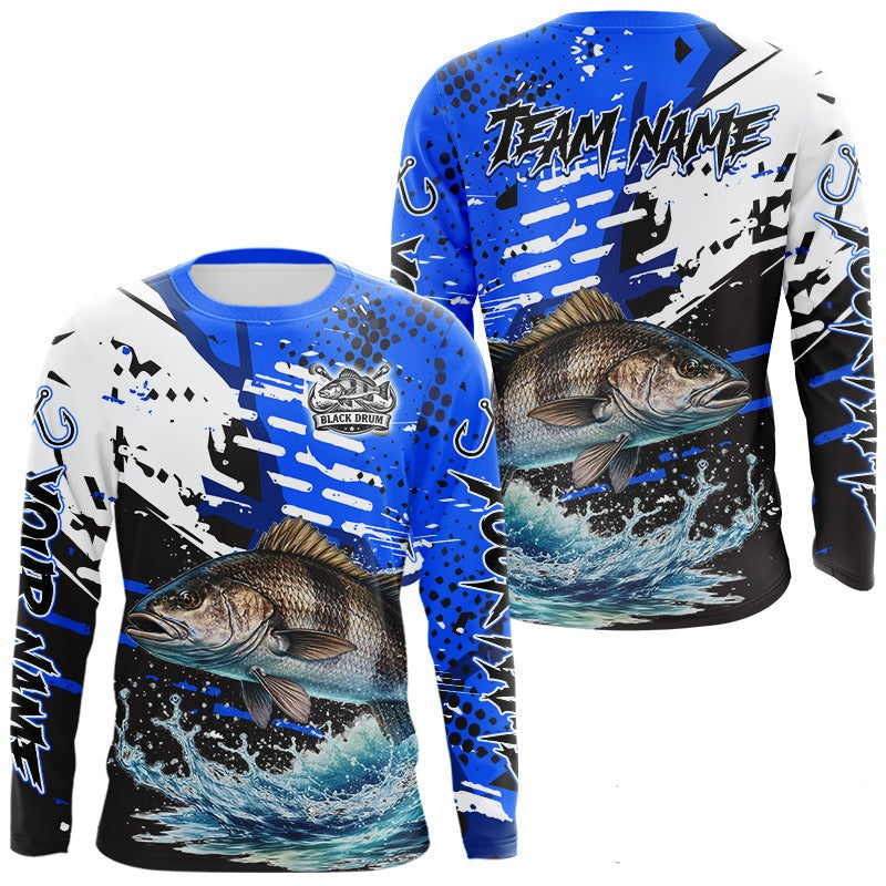 Personalized Black Drum Fishing Jerseys For Fishing Team, Tournament Fishing Shirts