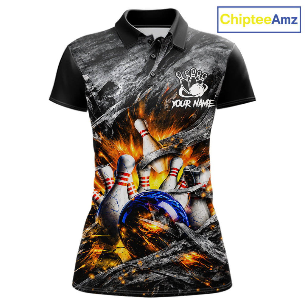 Custom Gray And Orange Flame Bowling Jerseys, Bowling League Shirt Bowlers Jerseys