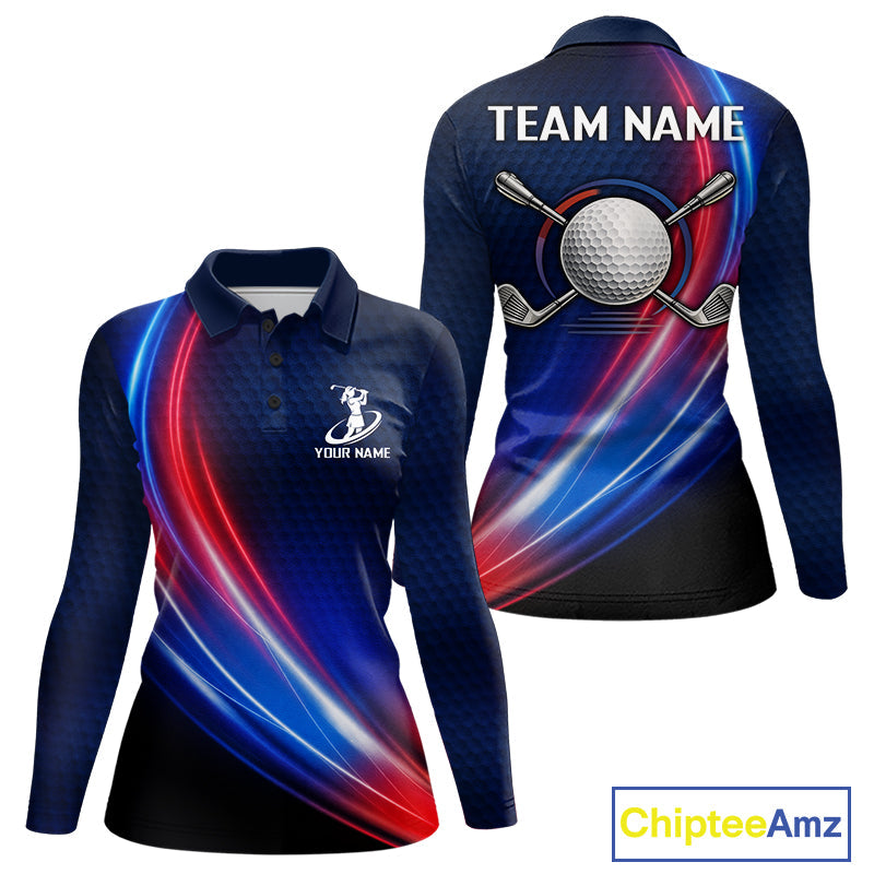 Custom Red Blue Golf Polo Shirts Personalized Golf Gifts, Team Golf Shirts