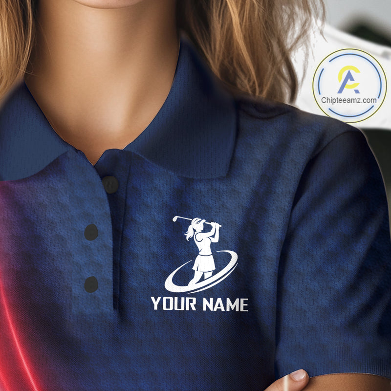 Custom Red Blue Golf Polo Shirts Personalized Golf Gifts, Team Golf Shirts