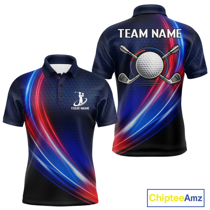 Custom Red Blue Golf Polo Shirts Personalized Golf Gifts, Team Golf Shirts