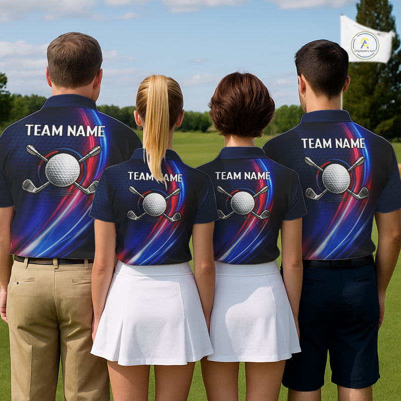 Custom Red Blue Golf Polo Shirts Personalized Golf Gifts, Team Golf Shirts