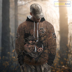 Brown Camo Boar Hunting 3D All Over Printed Shirts, Custom Boar Hunting Outfit, Hunting Gifts