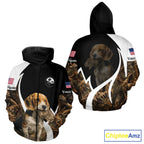 Personalized Rabbit Hunting Beagle Dog American Flag Details Camo 3D Shirts, Rabbit Hunting Gifts