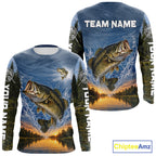 Personalized Bass Fishing Jerseys, Custom Camo Long Sleeve Bass Fishing Tournament Fishing Shirts