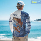 Custom Redfish Fishing Camo Fishing Shirts Long Sleeve, Personalized Redish Fishing Team Jerseys