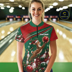 Christmas Deer Bowling Shirts Custom Christmas Bowling Team Jerseys, Xmas Bowler Gift