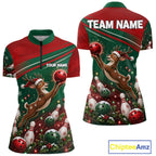 Christmas Deer Bowling Shirts Custom Christmas Bowling Team Jerseys, Xmas Bowler Gift