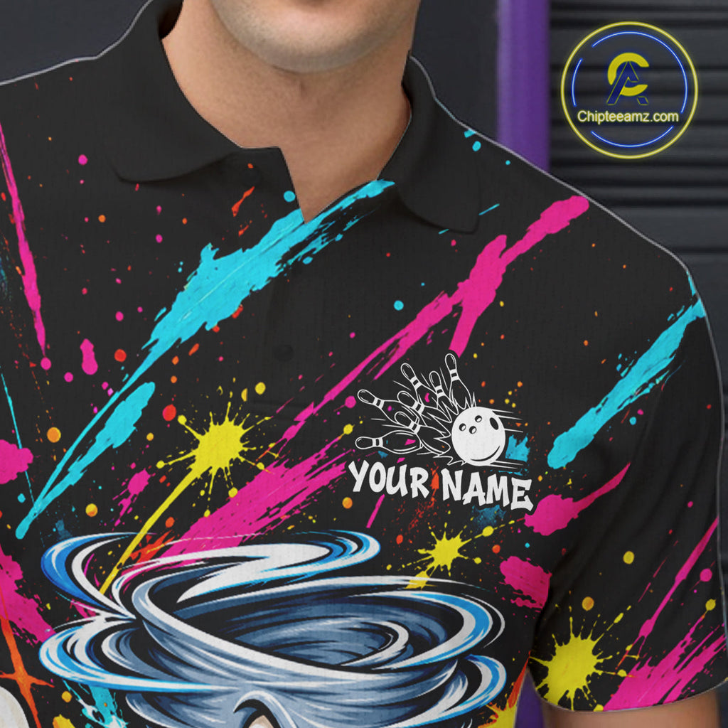 Personalized Colorful Tornado Funny Bowling Shirt Custom Bowling Team Jersey