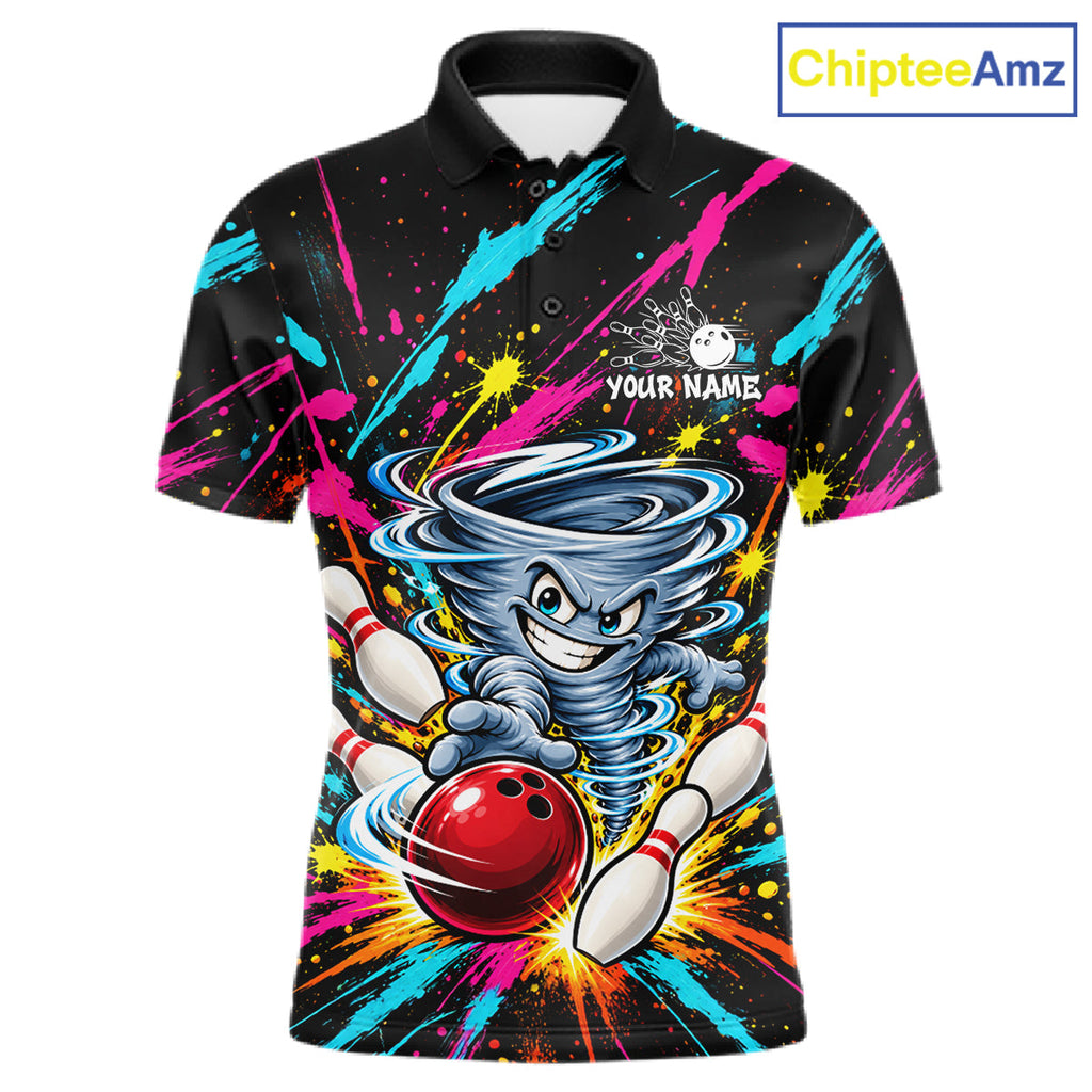 Personalized Colorful Tornado Funny Bowling Shirt Custom Bowling Team Jersey