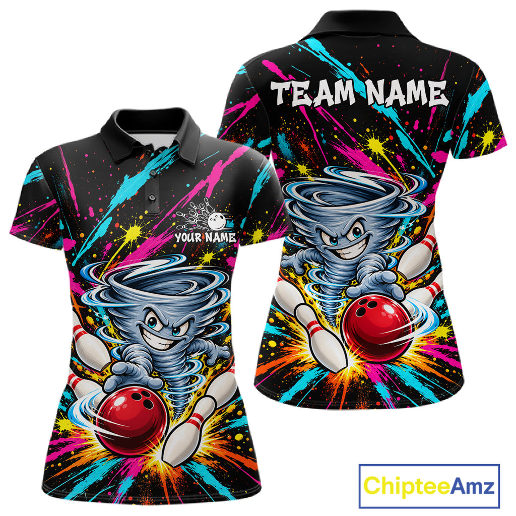 Personalized Colorful Tornado Funny Bowling Shirt Custom Bowling Team Jersey