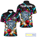 Personalized Colorful Tornado Funny Bowling Shirt Custom Bowling Team Jersey