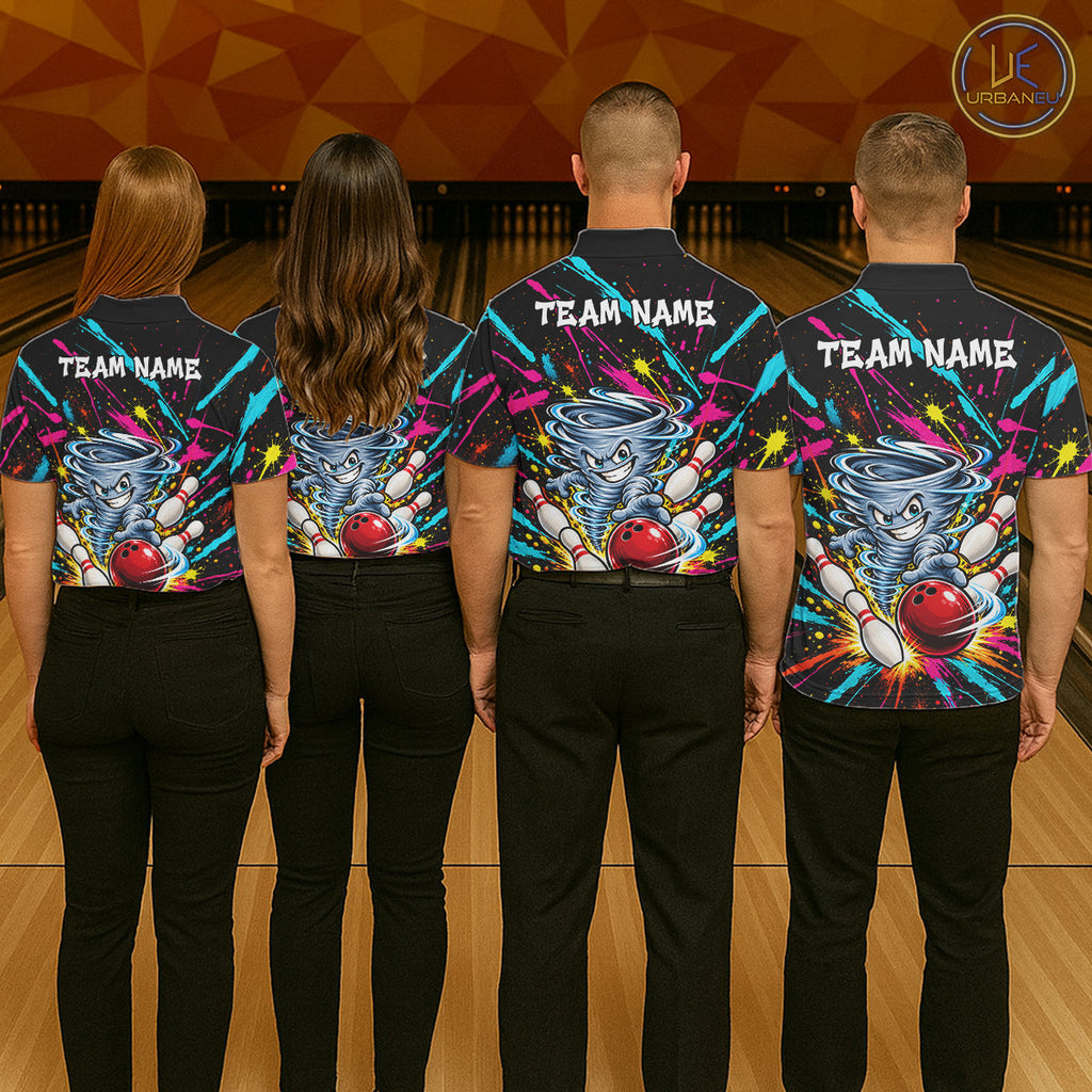 Personalized Colorful Tornado Funny Bowling Shirt Custom Bowling Team Jersey