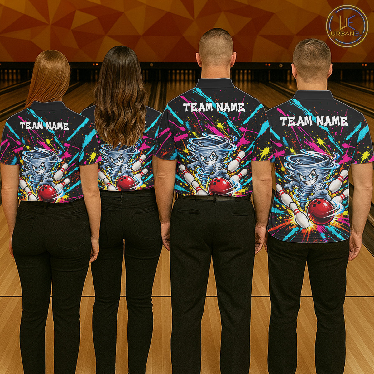 Personalized Colorful Tornado Funny Bowling Shirt Custom Bowling Team Jersey