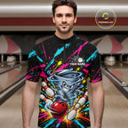 Personalized Colorful Tornado Funny Bowling Shirt Custom Bowling Team Jersey