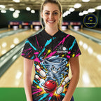 Personalized Colorful Tornado Funny Bowling Shirt Custom Bowling Team Jersey