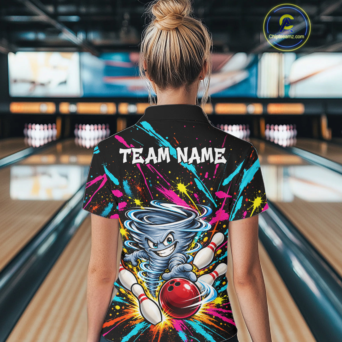 Personalized Colorful Tornado Funny Bowling Shirt Custom Bowling Team Jersey