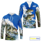 Custom Crappie Fishing Performance Long Sleeve Hooded Fishing Shirt, Crappie Fishing Jerseys