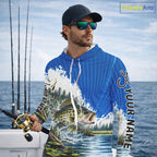 Custom Crappie Fishing Performance Long Sleeve Hooded Fishing Shirt, Crappie Fishing Jerseys