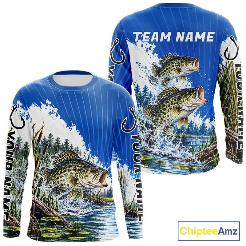 Custom Crappie Fishing Performance Long Sleeve Fishing Shirt, Crappie Fishing Jerseys