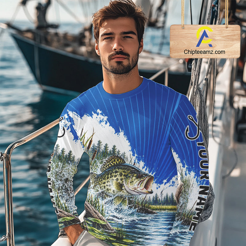 Custom Crappie Fishing Performance Long Sleeve Fishing Shirt, Crappie Fishing Jerseys