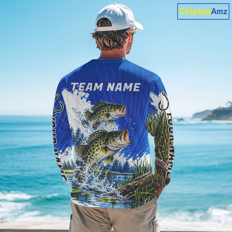 Custom Crappie Fishing Performance Long Sleeve Fishing Shirt, Crappie Fishing Jerseys
