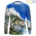 Custom Crappie Fishing Performance Long Sleeve Fishing Shirt, Crappie Fishing Jerseys