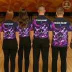 Custom Funny Bowling Shirts Neon Bowling Team Jersey Polo Quarter Zip Bowling League