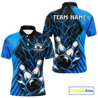 Blue Bowling Shirt Personalized Bowling Team Jersey Bowling Polo & 1/4 Zip Shirts