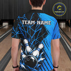 Blue Bowling Shirt Personalized Bowling Team Jersey Bowling Polo & 1/4 Zip Shirts