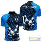 Blue Bowling Shirt Personalized Bowling Team Jersey Bowling Polo & 1/4 Zip Shirts