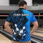 Blue Bowling Shirt Personalized Bowling Team Jersey Bowling Polo & 1/4 Zip Shirts