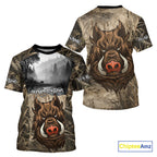 Boar Hunting Camouflage 3D All Over Printed Shirts, Boar Hunting Camo Shirt