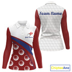 Funny Golf Balls Pattern Golf Polo Shirts Custom Name Golf Apparel