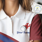 Funny Golf Balls Pattern Golf Polo Shirts Custom Name Golf Apparel
