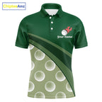 Funny Golf Balls Pattern Golf Polo Shirts Custom Name Golf Apparel