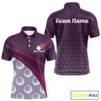 Funny Golf Balls Pattern Golf Polo Shirts Custom Name Golf Apparel