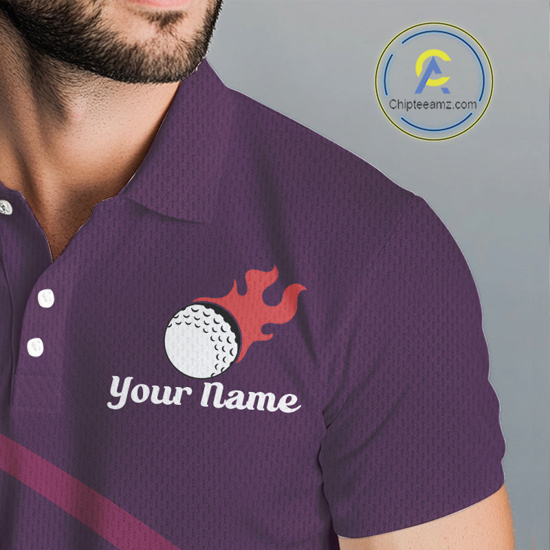 Funny Golf Balls Pattern Golf Polo Shirts Custom Name Golf Apparel